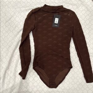Brown Long Sleeve Bodysuit